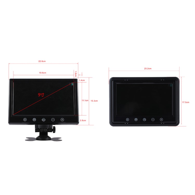 9.2-inch 800x480 TFT LCD 4 Split Screen CCTV Car Monitor with Remote Control (JSW926-CZ4H)-31