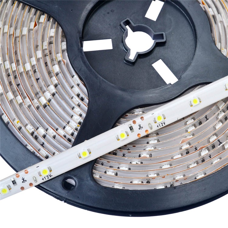 JIAWEN 5M 25W 12V 300-LED 3528 SMD LED Flexible Light Strip IP65 Waterproof - Cool White-4