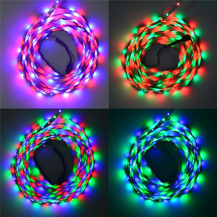 JIAWEN 5 m 25 w 300x3528 SMD RGB LED Light Strip flexible avec télécommande 24 touches et 2 a adaptateur secteur - US bouchon-5
