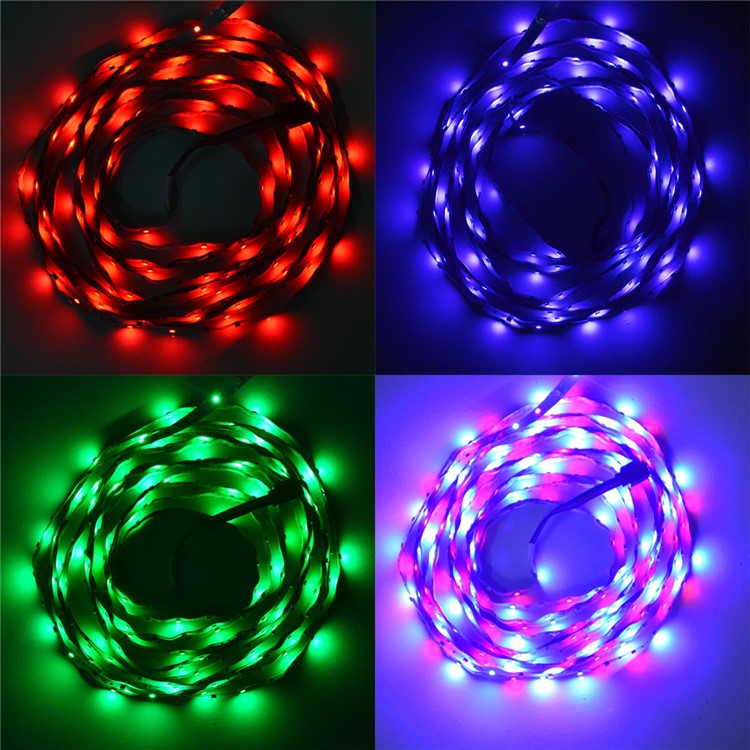 JIAWEN 5 m 25 w 300x3528 SMD RGB LED Light Strip flexible avec télécommande 24 touches et 2 a adaptateur secteur - US bouchon-6