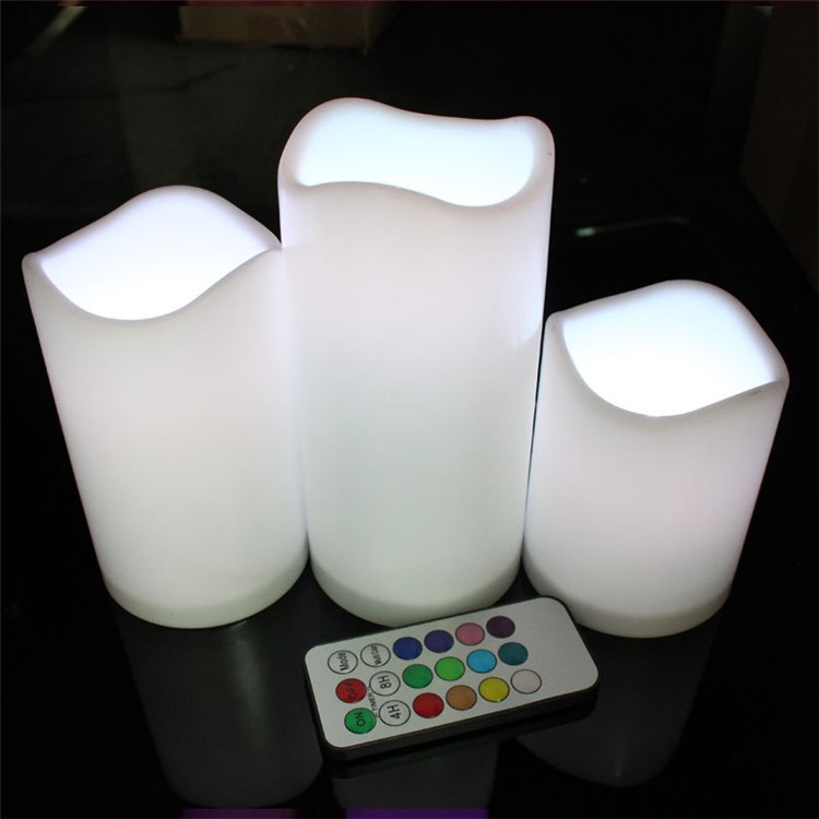 LED Wave Colorful Electronic Large Candle Lamp Set with Remote Control-11