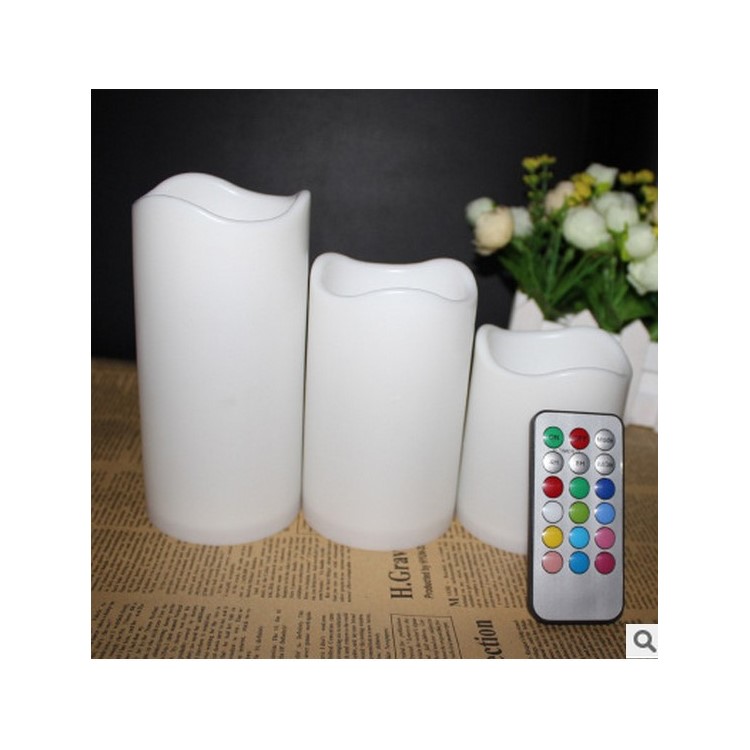 LED Wave Colorful Electronic Large Candle Lamp Set with Remote Control-3