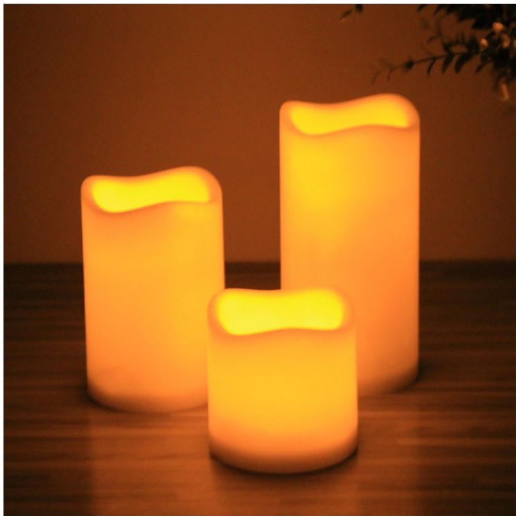 LED Wave Colorful Electronic Large Candle Lamp Set with Remote Control-4
