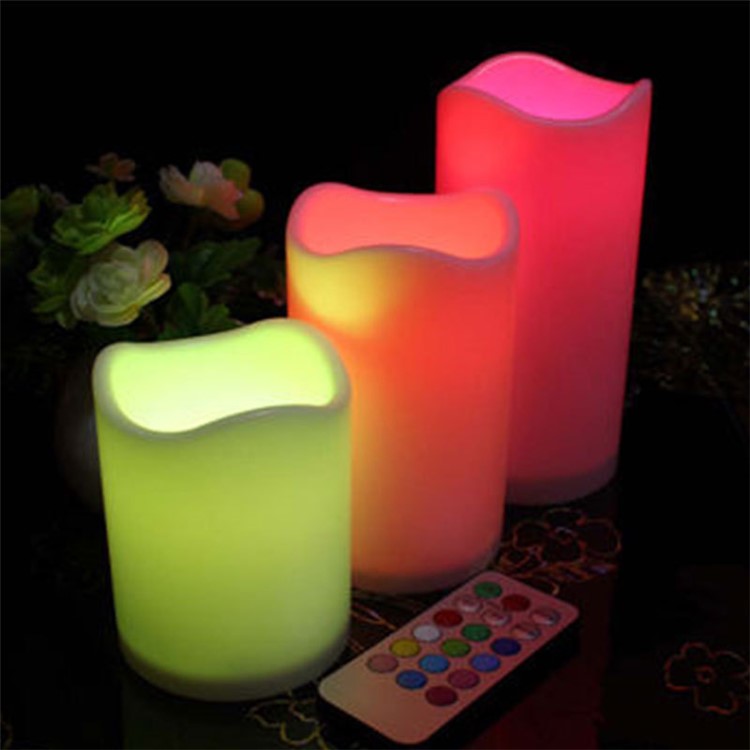 LED Wave Colorful Electronic Large Candle Lamp Set with Remote Control-7