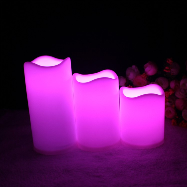 LED Wave Colorful Electronic Large Candle Lamp Set with Remote Control-8