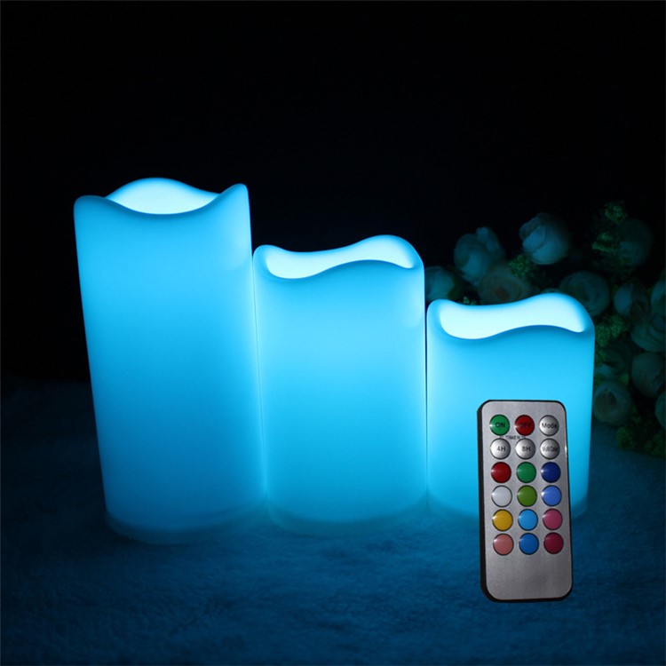 LED Wave Colorful Electronic Large Candle Lamp Set with Remote Control-9