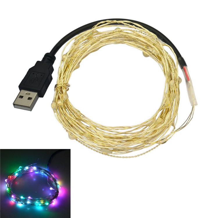 YK0435 USB 10M Waterproof Flexible LED RGB Holiday Decoration Lighting String Light-1