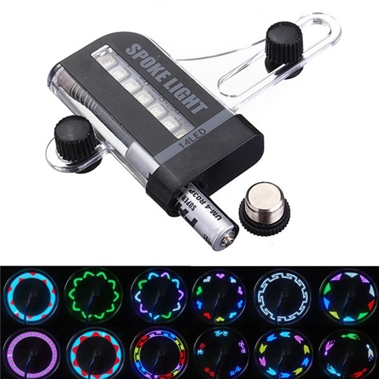 YOUOKLIGHT YK1509 14-LED Motorcycle Bike Wheel Signal Light 30 Changes - Black-1