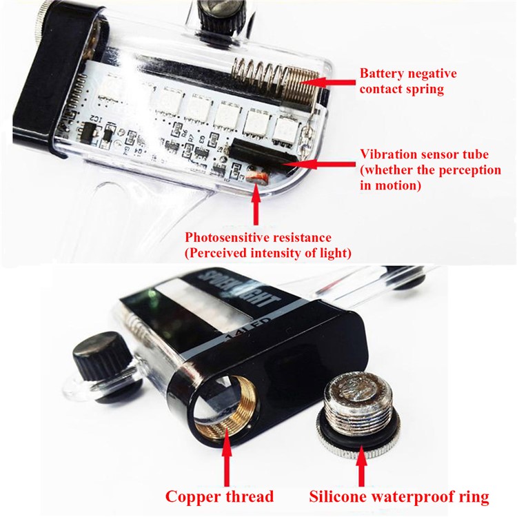 YOUOKLIGHT YK1509 14-LED Motorcycle Bike Wheel Signal Light 30 Changes - Black-4