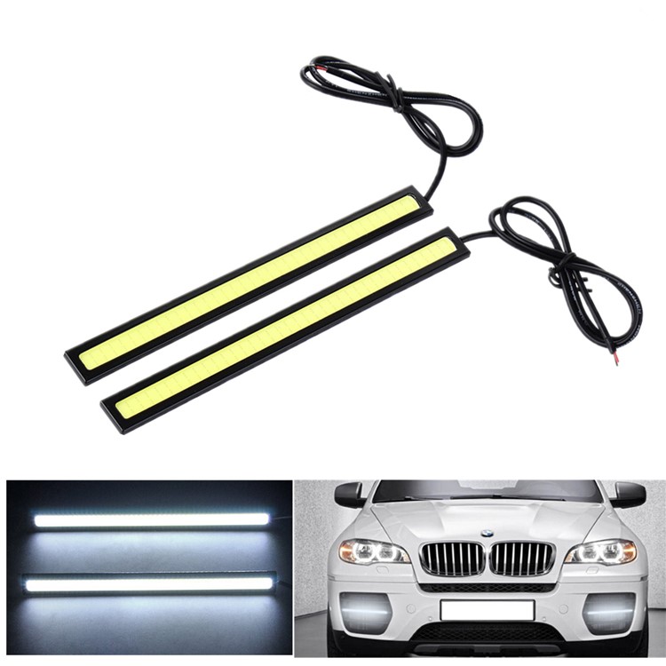 One Pair YouOKLight YK1494 DIY Waterproof 6W COB LED Daytime Running Light for Car - Black + Yellow (1PCS)-1
