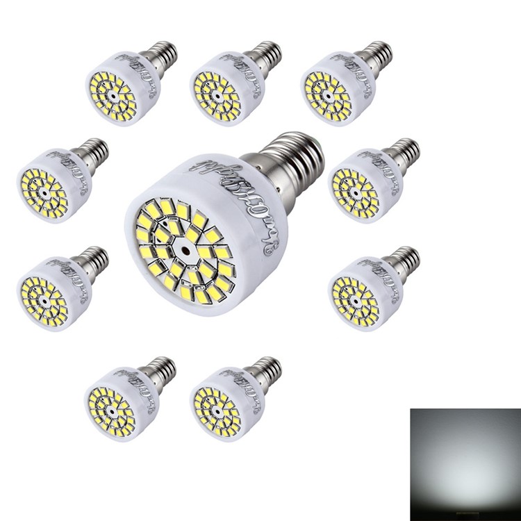 10 PCS YK1649 E14 3W Cold White 24-2835 SMD LED Light Bulbs - Cool White-1