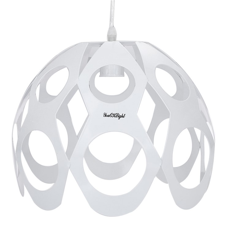 YouOKLight YK2407 E27 White Round Shaped Chandeliers Lampshade Iron Lamp Shade (No light source) - White-1