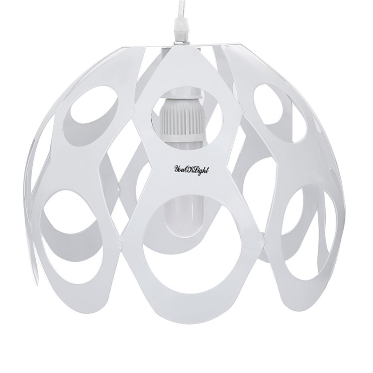 YouOKLight YK2407 E27 White Round Shaped Chandeliers Lampshade Iron Lamp Shade (No light source) - White-2