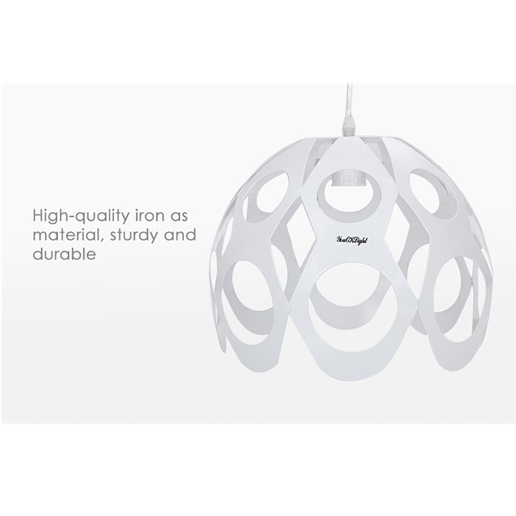YouOKLight YK2407 E27 White Round Shaped Chandeliers Lampshade Iron Lamp Shade (No light source) - White-7