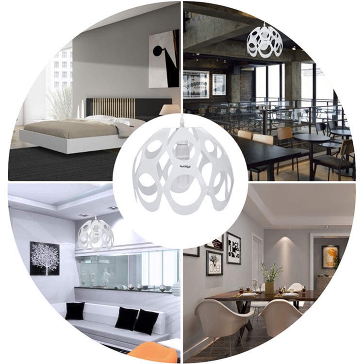 YouOKLight YK2407 E27 White Round Shaped Chandeliers Lampshade Iron Lamp Shade (No light source) - White-9