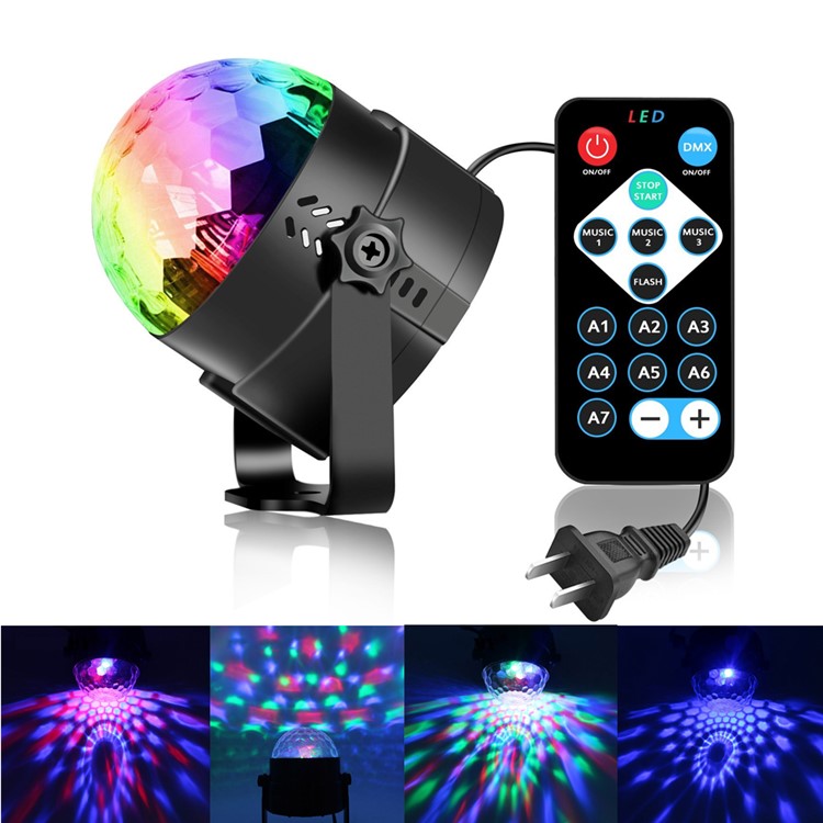 YOUOKLIGHT YK2278 3W 3-LED Stage Magic UV Light Sound Active LED Rotating Magic Ball Light - EU Plug-1