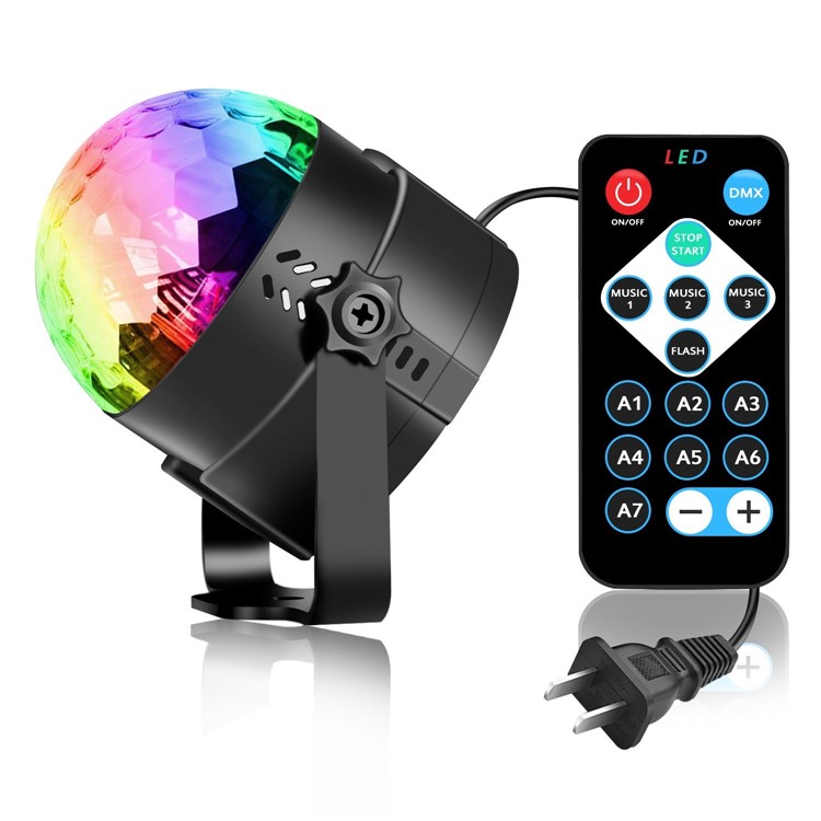 YOUOKLIGHT YK2278 3W 3-LED Stage Magic UV Light Sound Active LED Rotating Magic Ball Light - EU Plug-12