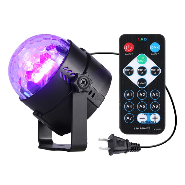 YOUOKLIGHT YK2278 3W 3-LED Stage Magic UV Light Sound Active LED Rotating Magic Ball Light - EU Plug-13