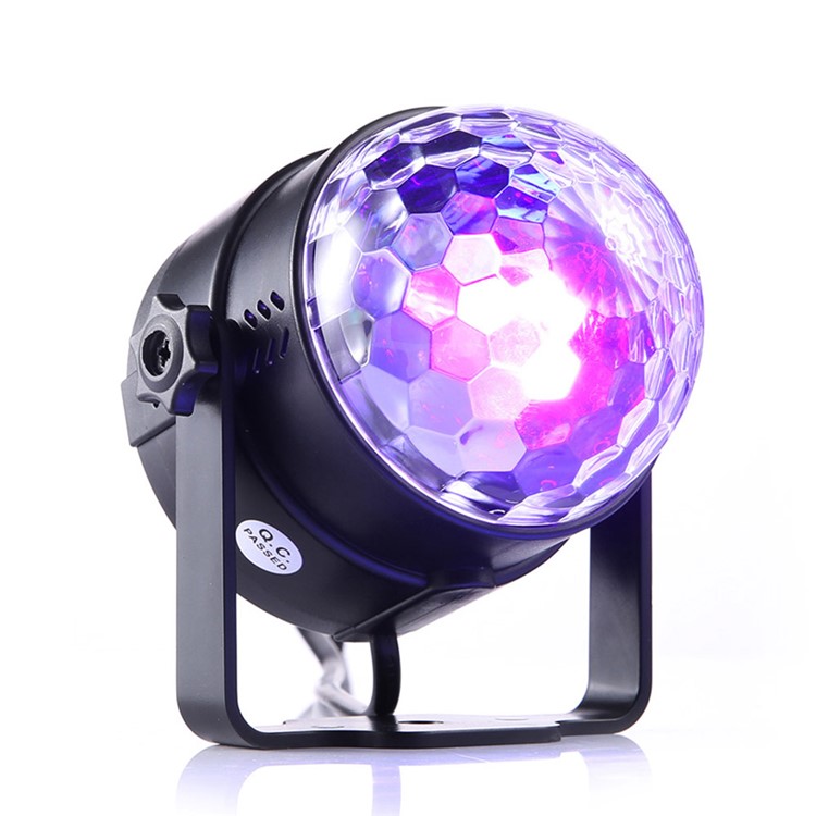 YOUOKLIGHT YK2278 3W 3-LED Stage Magic UV Light Sound Active LED Rotating Magic Ball Light - EU Plug-15