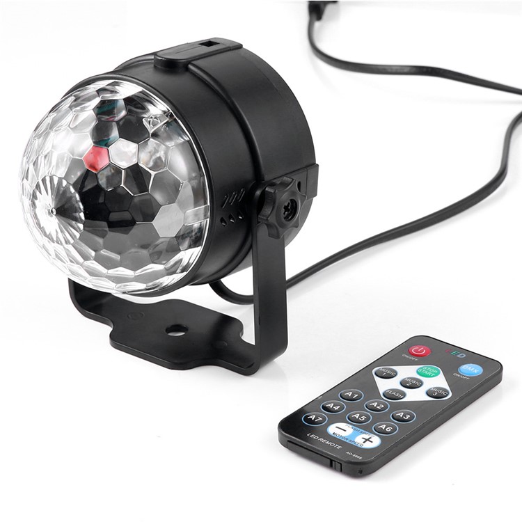 YOUOKLIGHT YK2278 3W 3-LED Stage Magic UV Light Sound Active LED Rotating Magic Ball Light - EU Plug-5