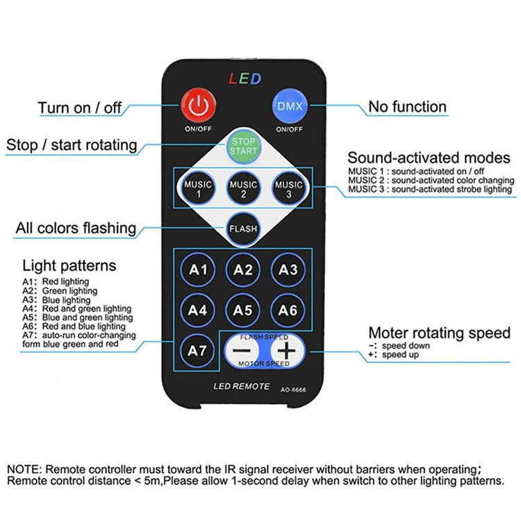 YOUOKLIGHT YK2278 3W 3-LED Stage Magic UV Light Sound Active LED Rotating Magic Ball Light - EU Plug-7