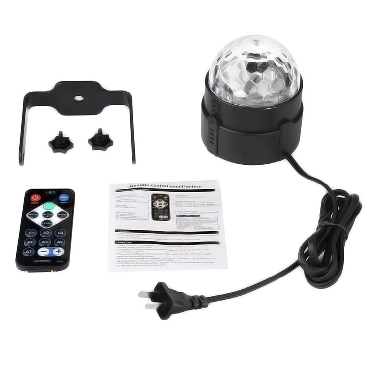 YOUOKLIGHT YK2278 3W 3-LED Stage Magic UV Light Sound Active LED Rotating Magic Ball Light - EU Plug-8