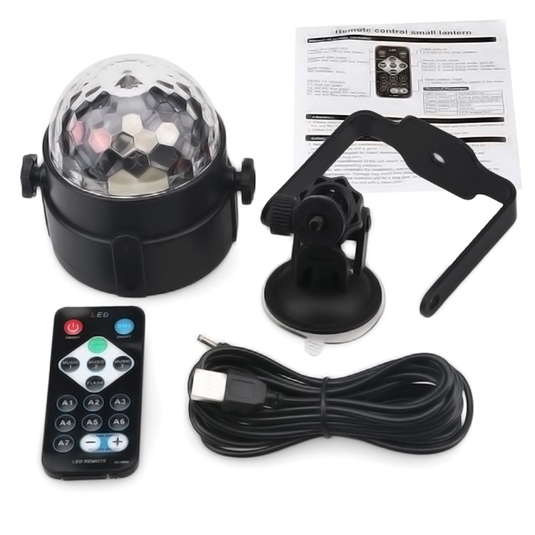 YOUKLIGHT YK2279 Tragbare Fernbedienung 3-LED USB-Sound Aktive LED Rotierenden Magische Kugel Licht Mit Ständer-9