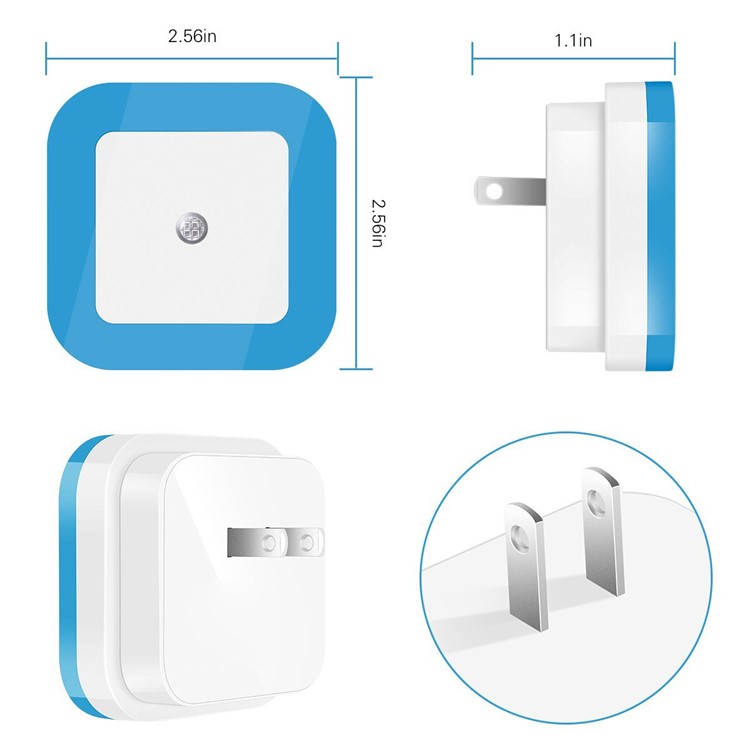 4PCS/Set Smart LED Energy Saving Light Control Night Light Plug-in Wall Lamp - US Plug-2