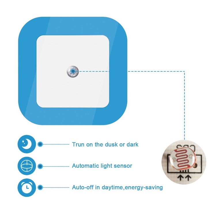 4PCS/Set Smart LED Energy Saving Light Control Night Light Plug-in Wall Lamp - US Plug-3