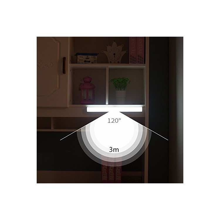 18-LED Motion Sensing Cabinet Light USB Rechargeable Magnetic Stick-on LED Light Bar - Black-2