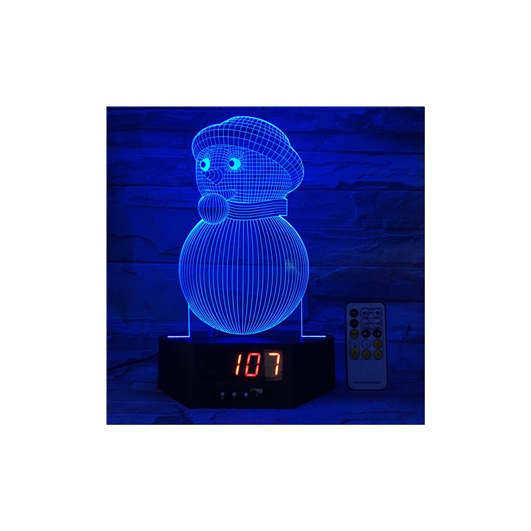 SZ253 Christmas Snowman 3D Visual Touch Control LED Night Light with Remote Controller 7 Colors Changing-4