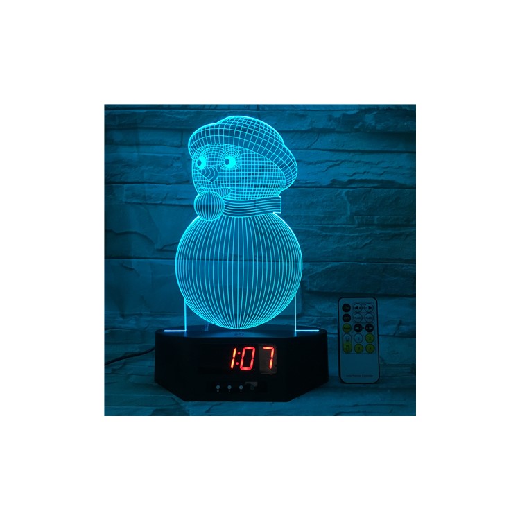 SZ253 Christmas Snowman 3D Visual Touch Control LED Night Light with Remote Controller 7 Colors Changing-6