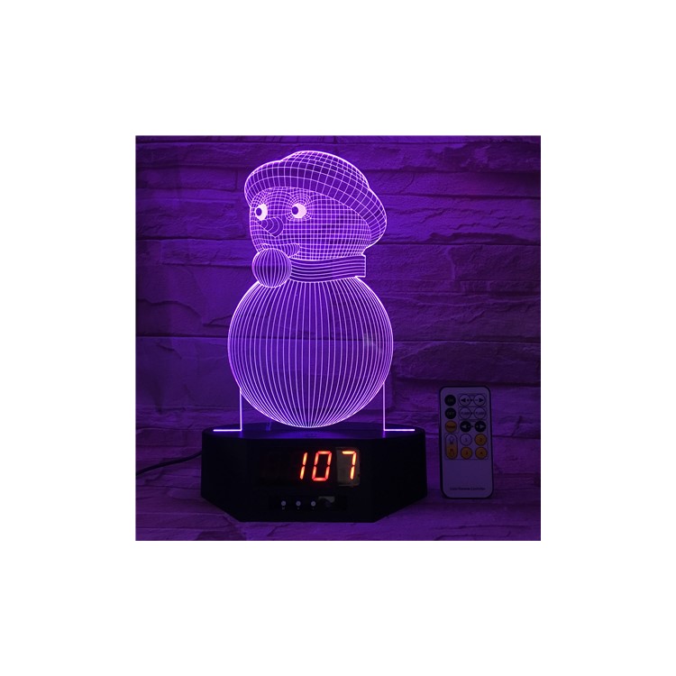 SZ253 Christmas Snowman 3D Visual Touch Control LED Night Light with Remote Controller 7 Colors Changing-7