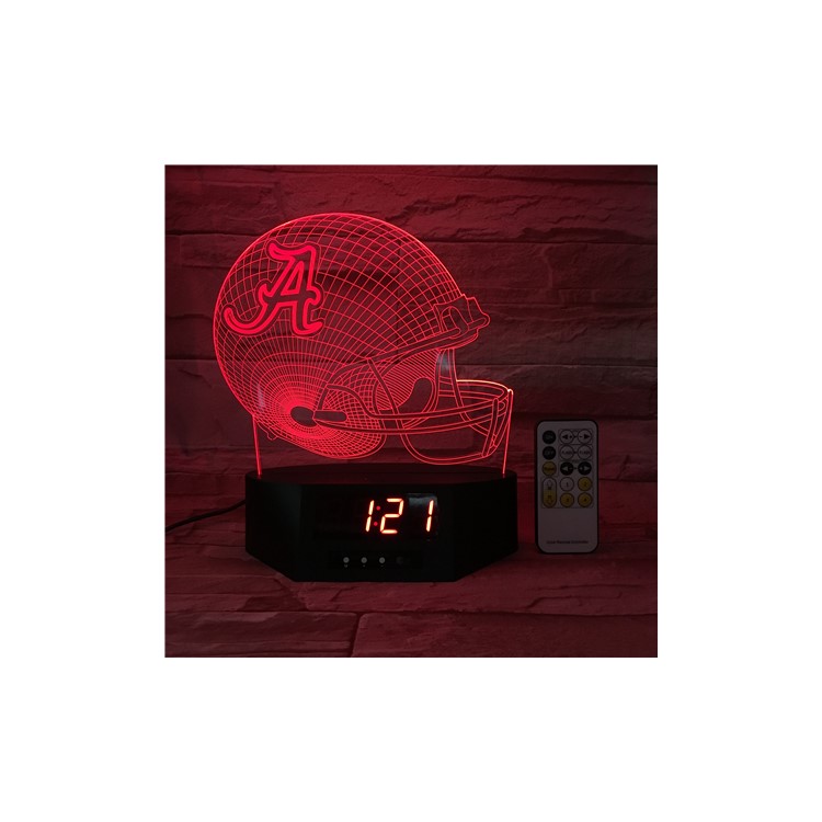 SZ430 Rugby Pattern 3D Illusion Lamp Color Changing Night Light Lamp with Clock-2