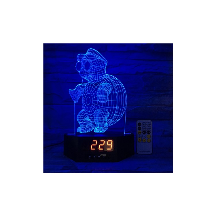 SZ512 Sea Turtle Clock 3D Visual LED Night Light Remote Control Table Lamp 7 Colors Changing-4