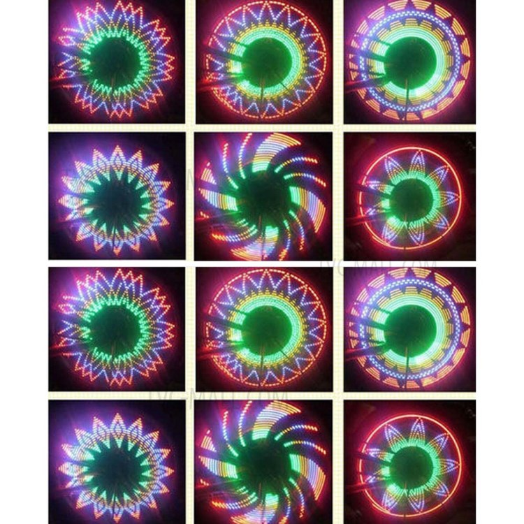 YOUOKLIGHT YK1514 RGB 32-Mode Cycling Bike Tire Wheel Valve 16-LED Flash Light-11