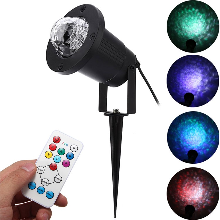 YouOKLight YK2280 12W RGBW Remote Control Colorful Flame Marine Landscape LED Projection Lamp for Courtyard Christmas - US Plug-1