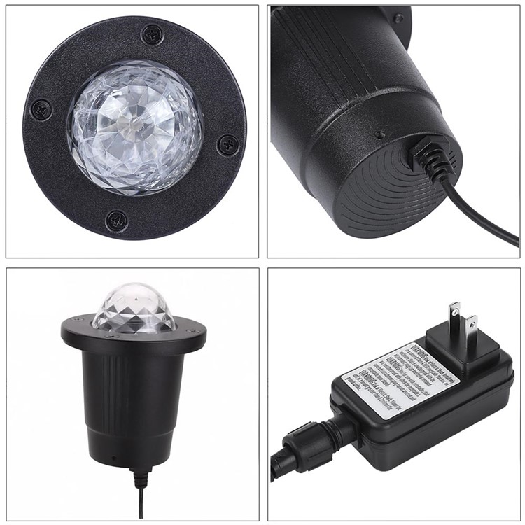 YouOKLight YK2280 12W RGBW Remote Control Colorful Flame Marine Landscape LED Projection Lamp for Courtyard Christmas - US Plug-10