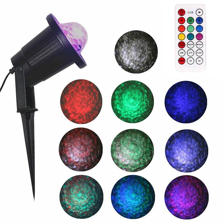 YouOKLight YK2280 12W RGBW Remote Control Colorful Flame Marine Landscape LED Projection Lamp for Courtyard Christmas - US Plug-12