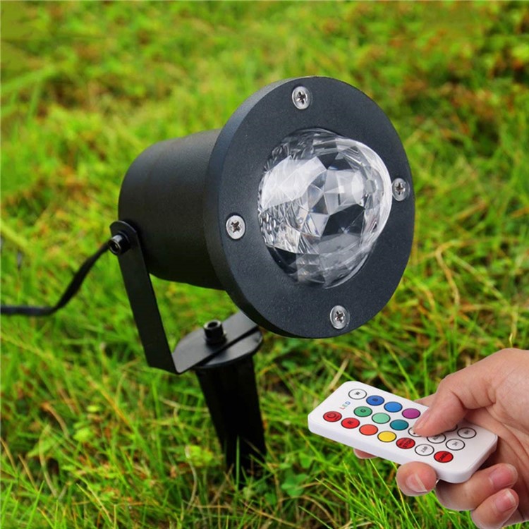 YouOKLight YK2280 12W RGBW Remote Control Colorful Flame Marine Landscape LED Projection Lamp for Courtyard Christmas - US Plug-2