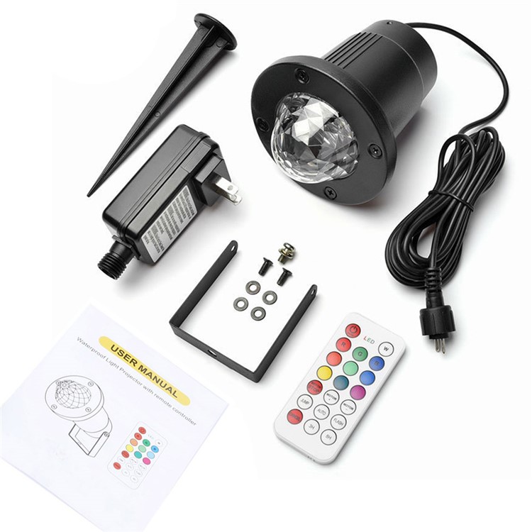 YouOKLight YK2280 12W RGBW Remote Control Colorful Flame Marine Landscape LED Projection Lamp for Courtyard Christmas - US Plug-7