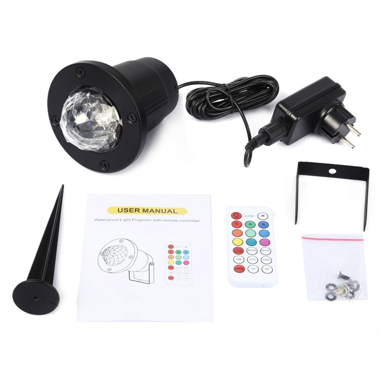 YouOKLight YK2280 12W RGBW Remote Control Colorful Flame Marine Landscape LED Projection Lamp for Courtyard Christmas - US Plug-8