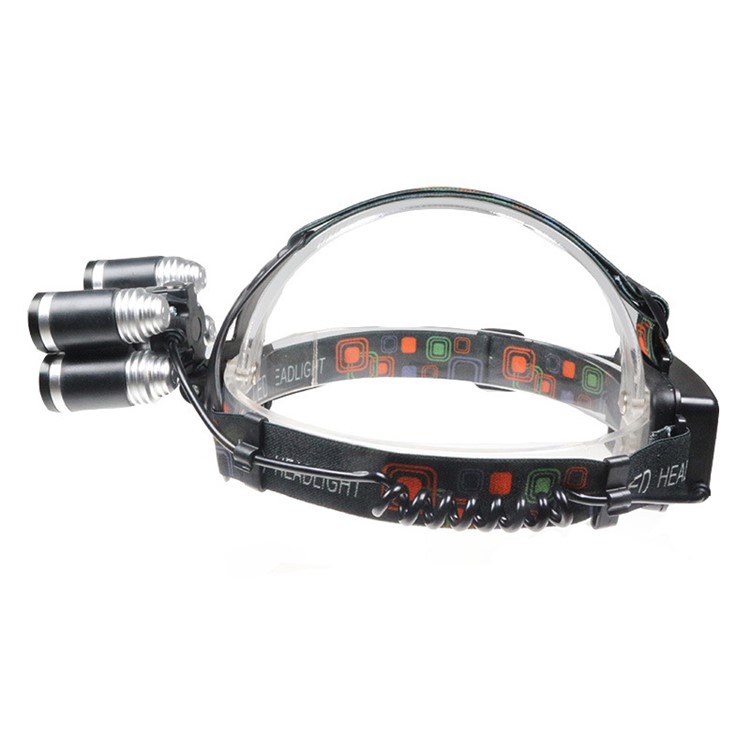 1500 Lumens 5 CREE LED Zoomable Rechargeable LED Head Torch Light for Outdoor Hiking Camping - Silver Color-11