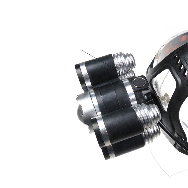 1500 Lumens 5 CREE LED Zoomable Rechargeable LED Head Torch Light for Outdoor Hiking Camping - Silver Color-2