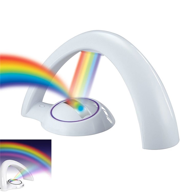 LED Rainbow Projector Night Light for Kid's Room - White-1
