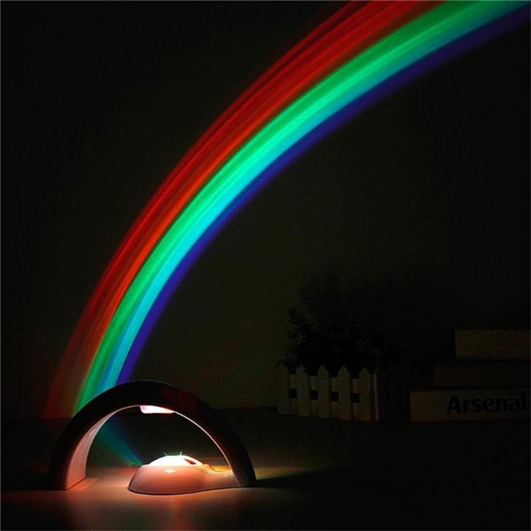 LED Rainbow Projector Night Light for Kid's Room - White-3