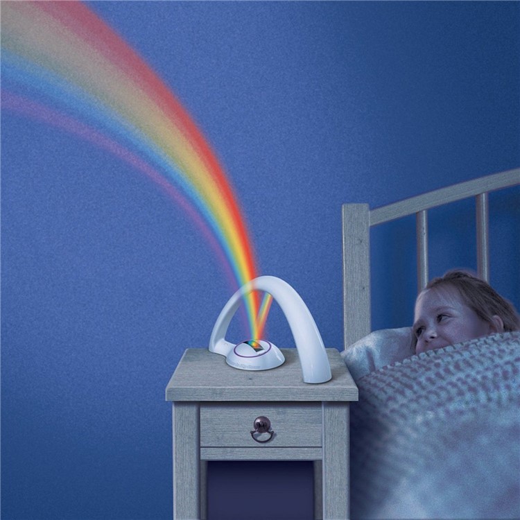 LED Rainbow Projector Night Light for Kid's Room - White-7