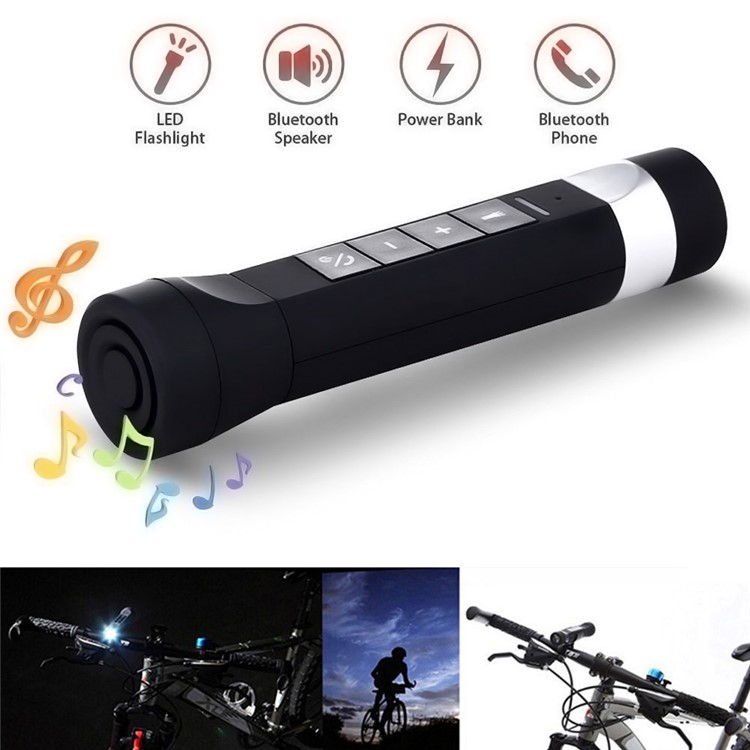 YOUOKLIGHT Multi-function Bike LED Flashlight + Bluetooth Speaker + Mobile Power Bank YK6226 - Black-1