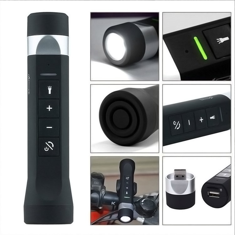 YOUOKLIGHT Multi-function Bike LED Flashlight + Bluetooth Speaker + Mobile Power Bank YK6226 - Black-10