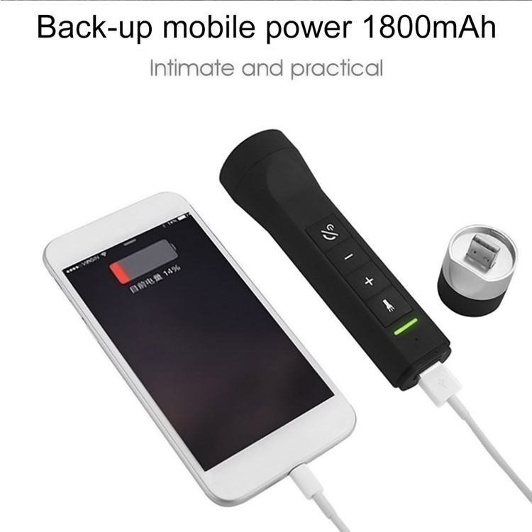 YOUOKLIGHT Multi-function Bike LED Flashlight + Bluetooth Speaker + Mobile Power Bank YK6226 - Black-13